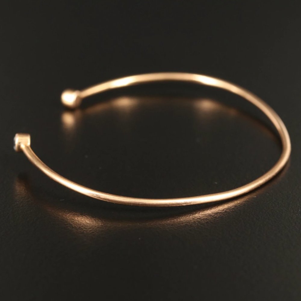 SOLD - Vanrycke Paris Mademoiselle Else 18k Gold Diamond Cuff Bracelet - Picture 6 of 14